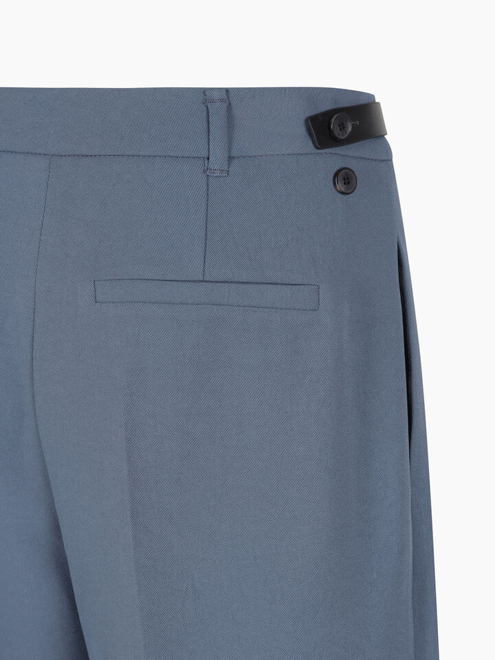 Light blue low-waisted trousers with belt - sisley k regular trousers - Light Blue | Sisley K image number 4